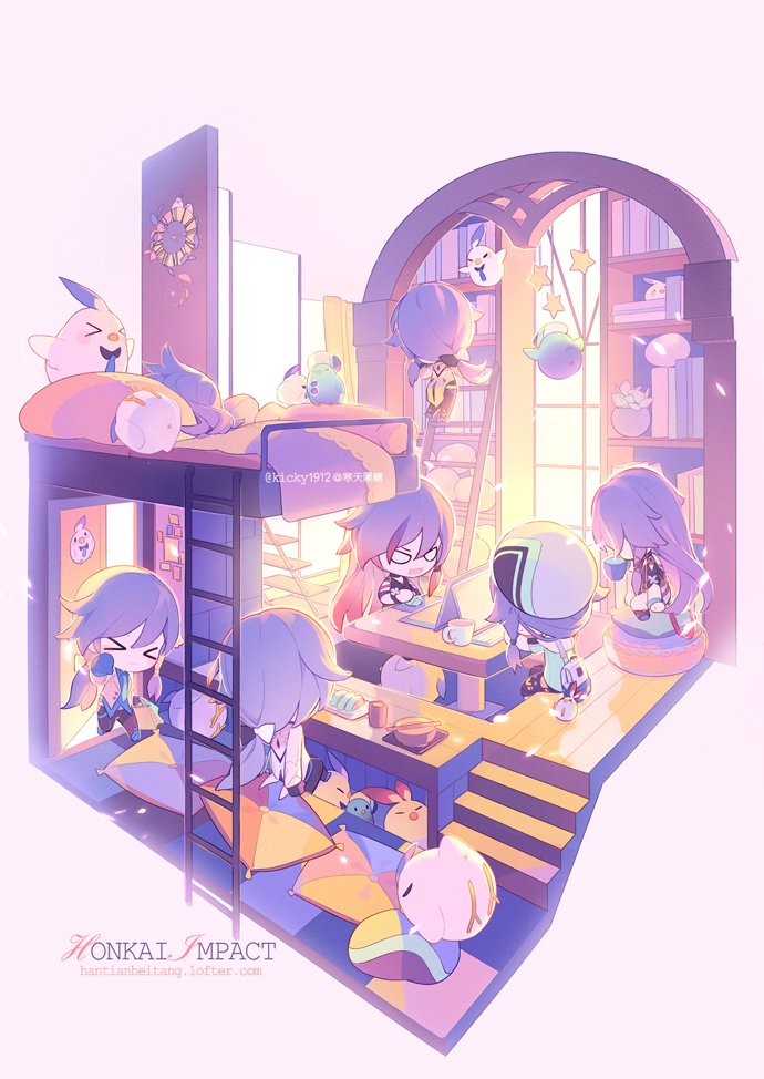 fu hua and jingwei (honkai and 1 more) drawn by kickylian