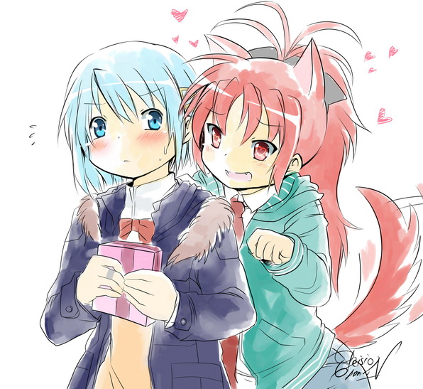 miki sayaka and sakura kyoko (mahou shoujo madoka magica) drawn by gleision_adain