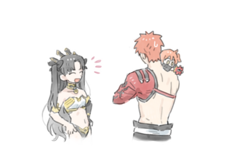 fujimaru ritsuka, emiya shirou, ishtar, and senji muramasa (fate and 1 more) drawn by cczyjs