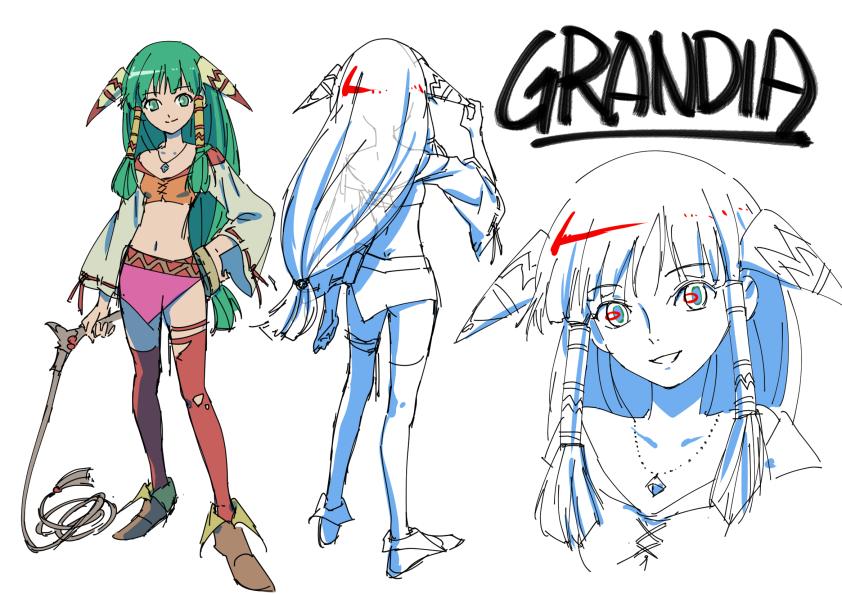 feena (grandia and 1 more) drawn by kurita_shin'ichi