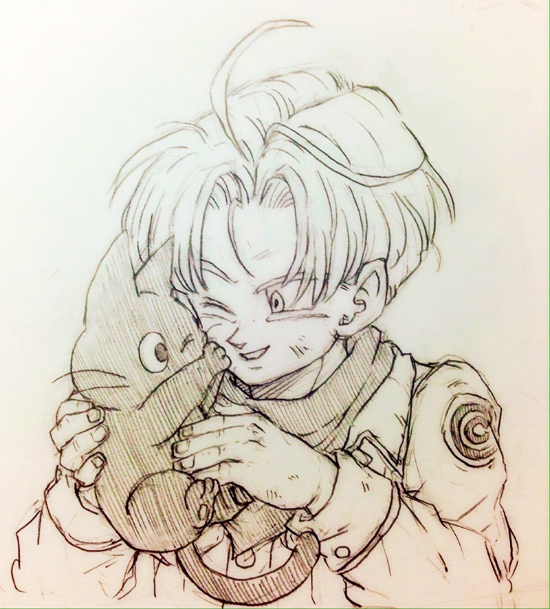 trunks and tama (dragon ball and 1 more) drawn by tkgsize