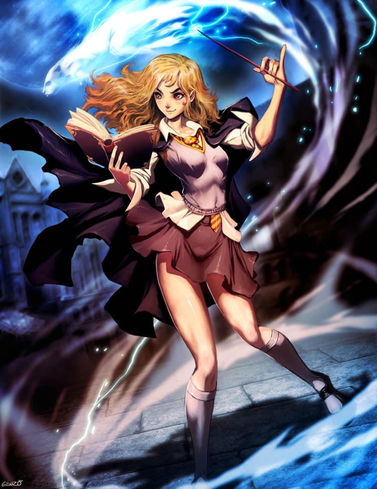 hermione granger (wizarding world and 1 more) drawn by genzoman