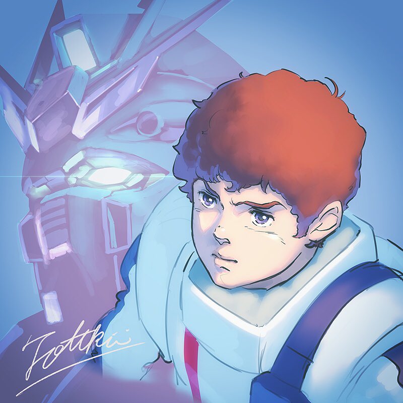amuro ray and nu gundam (gundam and 1 more) drawn by totthii0081