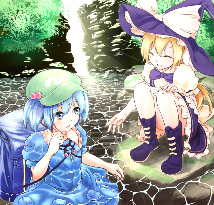kirisame marisa and kawashiro nitori (touhou) drawn by ginnkei