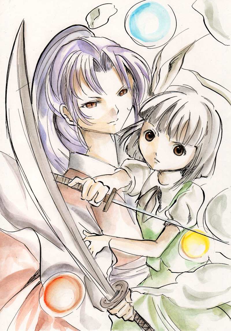 konpaku youmu and meira (touhou) drawn by suzaku_mikado