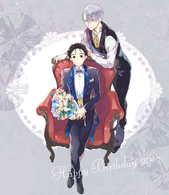 katsuki yuuri and viktor nikiforov (yuri!!! on ice) drawn by kuroemon