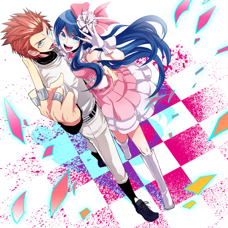 maizono sayaka and kuwata leon (danganronpa and 1 more) drawn by kyo_(okyo)