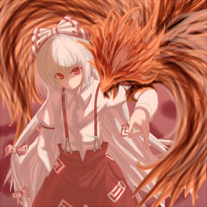 fujiwara no mokou (touhou) drawn by tori_rui