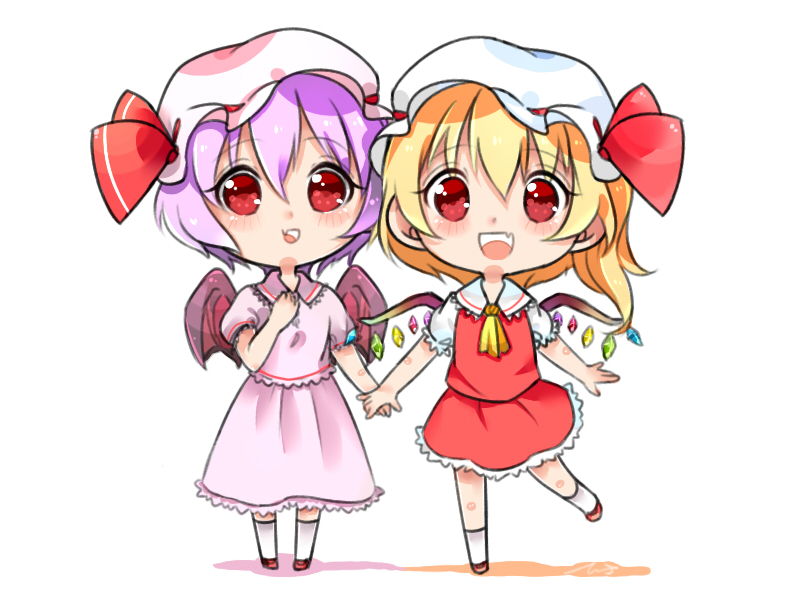 remilia scarlet and flandre scarlet (touhou) drawn by hige_(693273545)