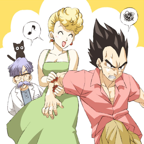 vegeta, tama, bikini, and dr. brief (dragon ball and 1 more) drawn by yorozu