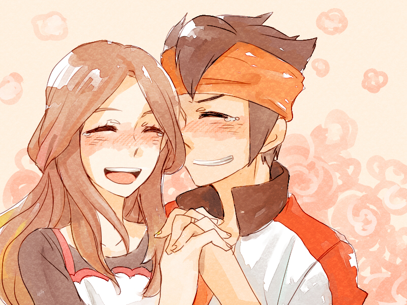 endou mamoru and raimon natsumi (inazuma eleven and 1 more) drawn by yatsuka_(ng12ytk)