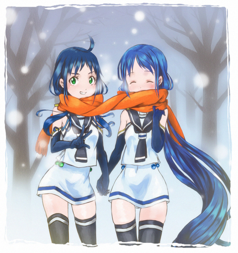 samidare and suzukaze (kantai collection) drawn by kikisuke_t