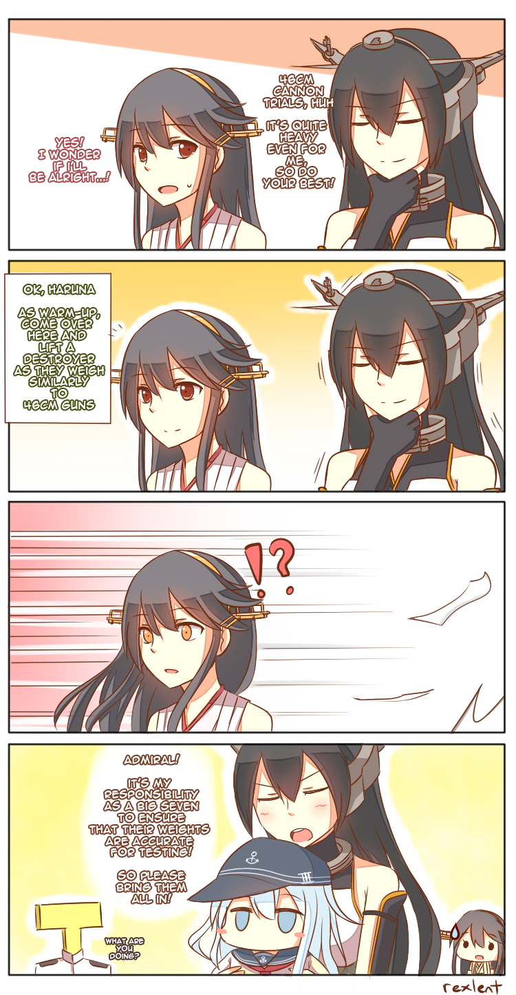 admiral, hibiki, haruna, nagato, and t-head admiral (kantai collection) drawn by rexlent