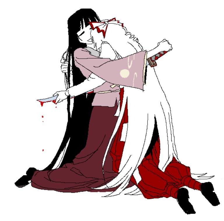 fujiwara no mokou and houraisan kaguya (touhou) drawn by pugnole