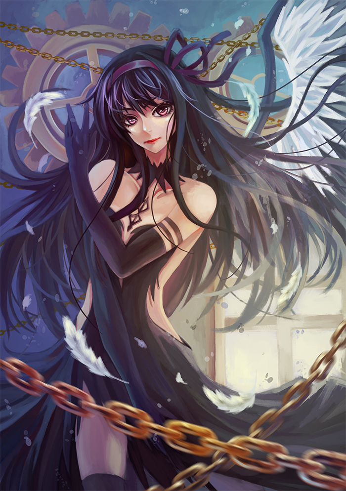 akemi homura and akuma homura (mahou shoujo madoka magica and 1 more) drawn by catsmoon