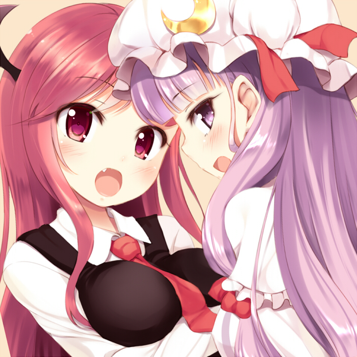 patchouli knowledge and koakuma (touhou) drawn by komone_ushio