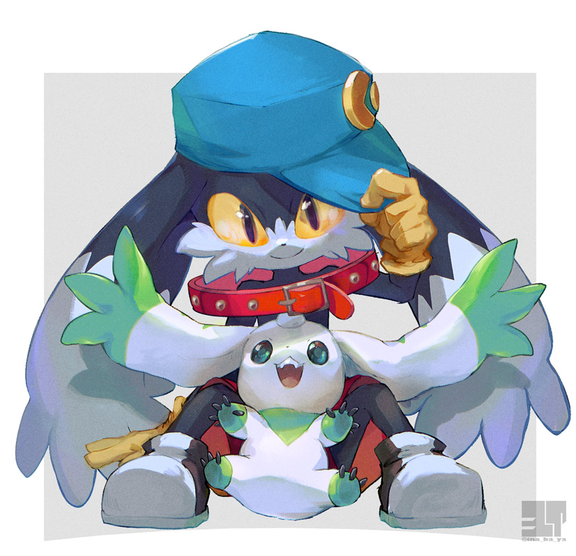terriermon and klonoa (digimon and 1 more) drawn by yoshiya_(ina_ba_ya)