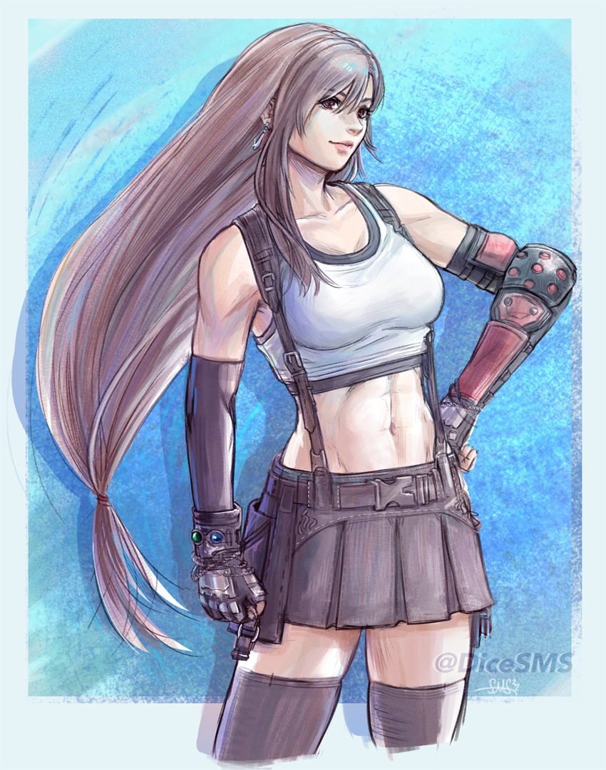 tifa lockhart (final fantasy and 2 more) drawn by dicesms