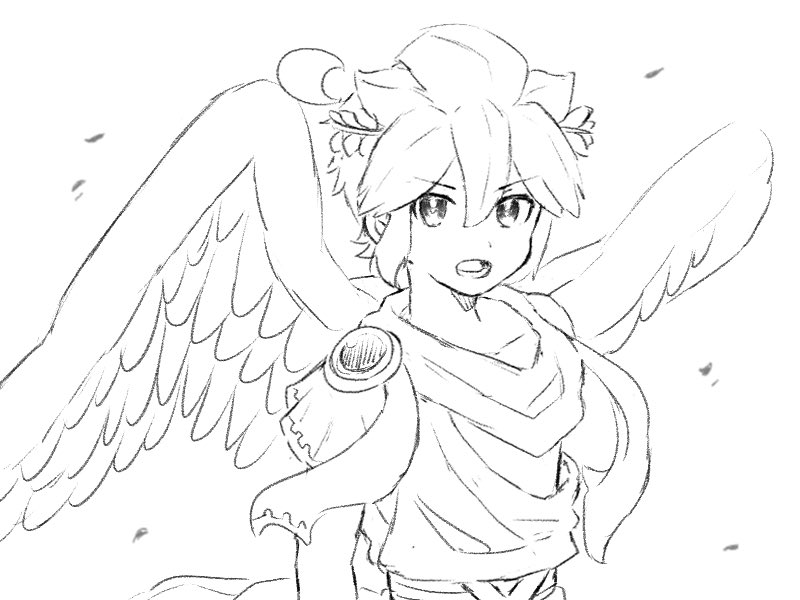 dark pit (kid icarus and 1 more) drawn by waffuum