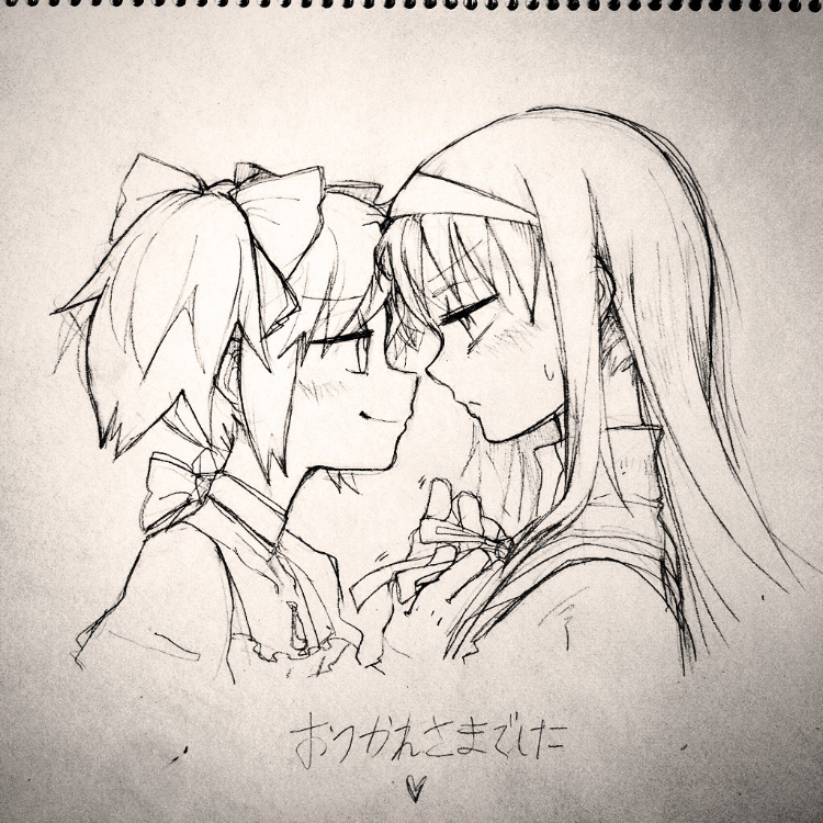 akemi homura and kaname madoka (mahou shoujo madoka magica and 1 more) drawn by silverxp