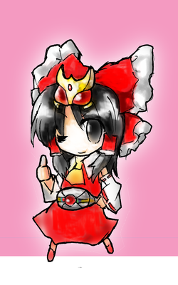hakurei reimu and kamen rider kuuga (touhou and 2 more) drawn by hashimoto