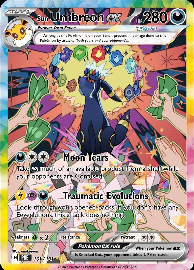 eevee and umbreon (pokemon and 1 more) drawn by odeko_yma