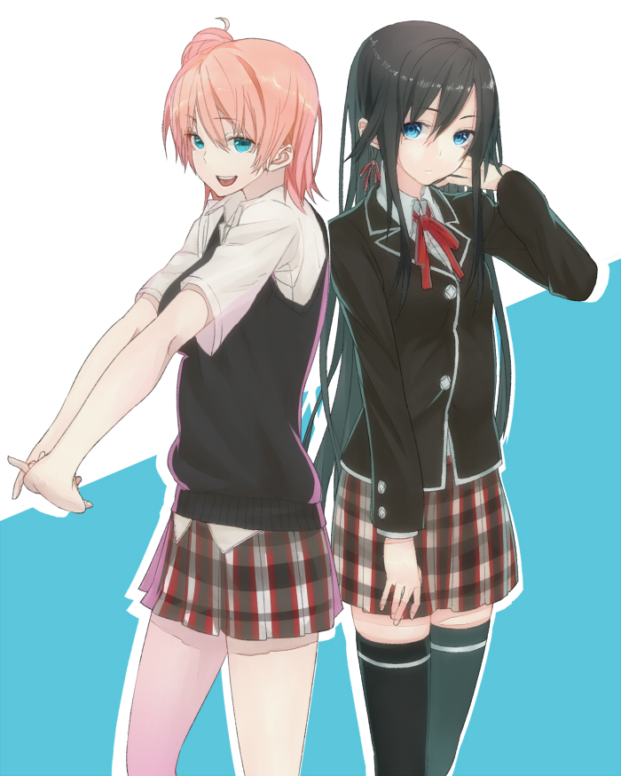 yukinoshita yukino and yuigahama yui (yahari ore no seishun lovecome wa machigatteiru.) drawn by kujuu_shikuro