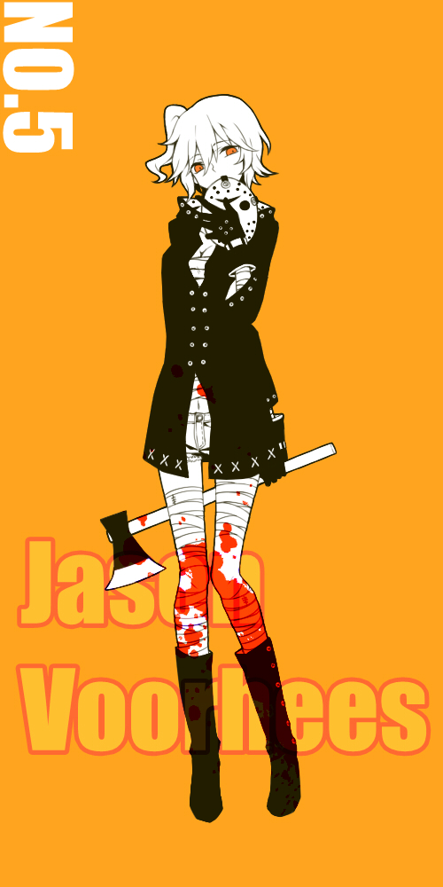 kisaragi momo and jason voorhees (kagerou project and 1 more) drawn by bookcage