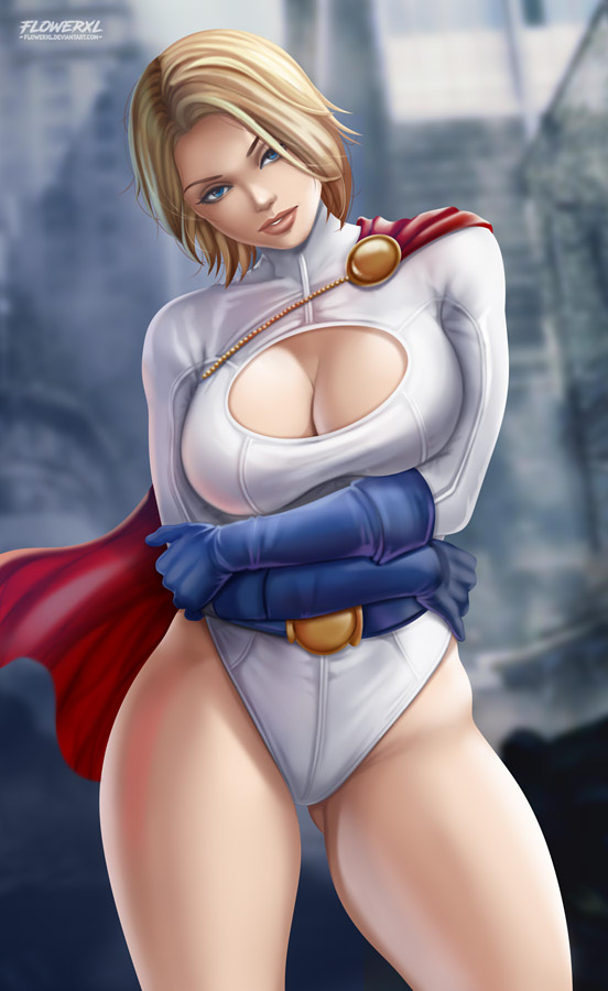power girl (dc comics and 1 more) drawn by flowerxl