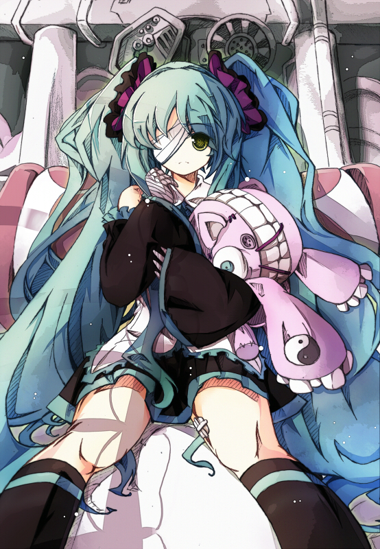 hatsune miku (vocaloid and 1 more) drawn by bondson