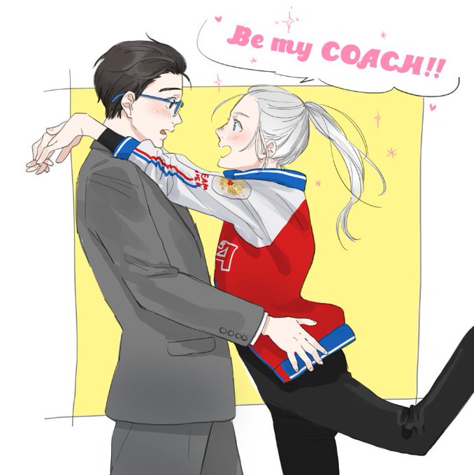 katsuki yuuri and viktor nikiforov (yuri!!! on ice) drawn by saitou_ataru