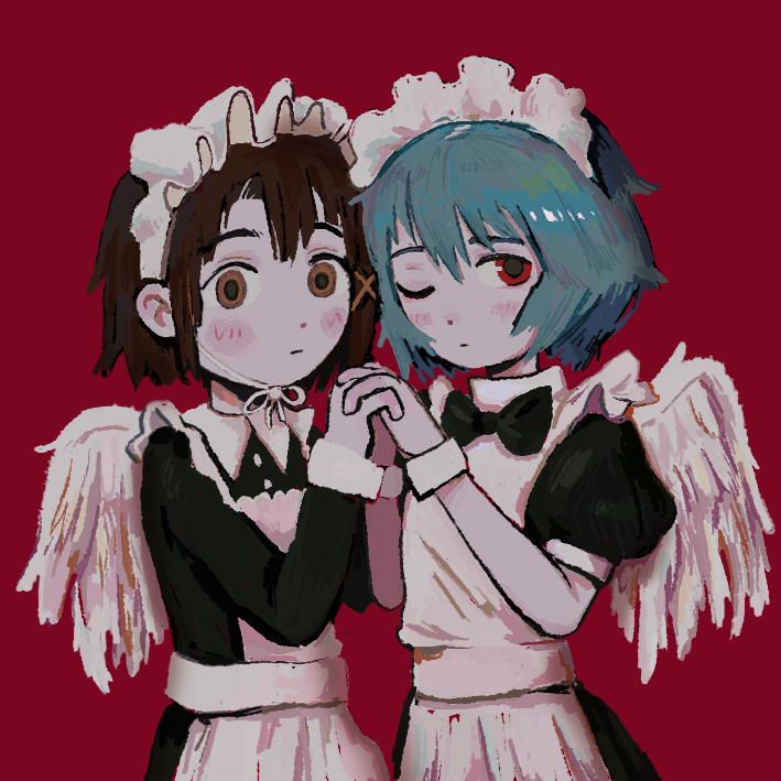 ayanami rei and iwakura lain (neon genesis evangelion and 1 more) drawn by fffkorobka