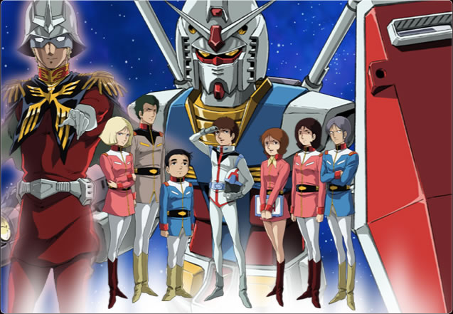 char aznable, rx-78-2 gundam, amuro ray, sayla mass, bright noa, and 4 more (gundam and 1 more)