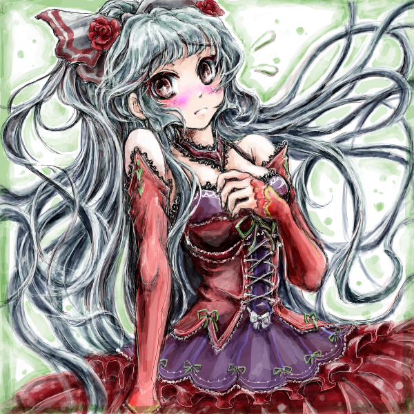 fujiwara no mokou (touhou) drawn by nanashii_(soregasisan)