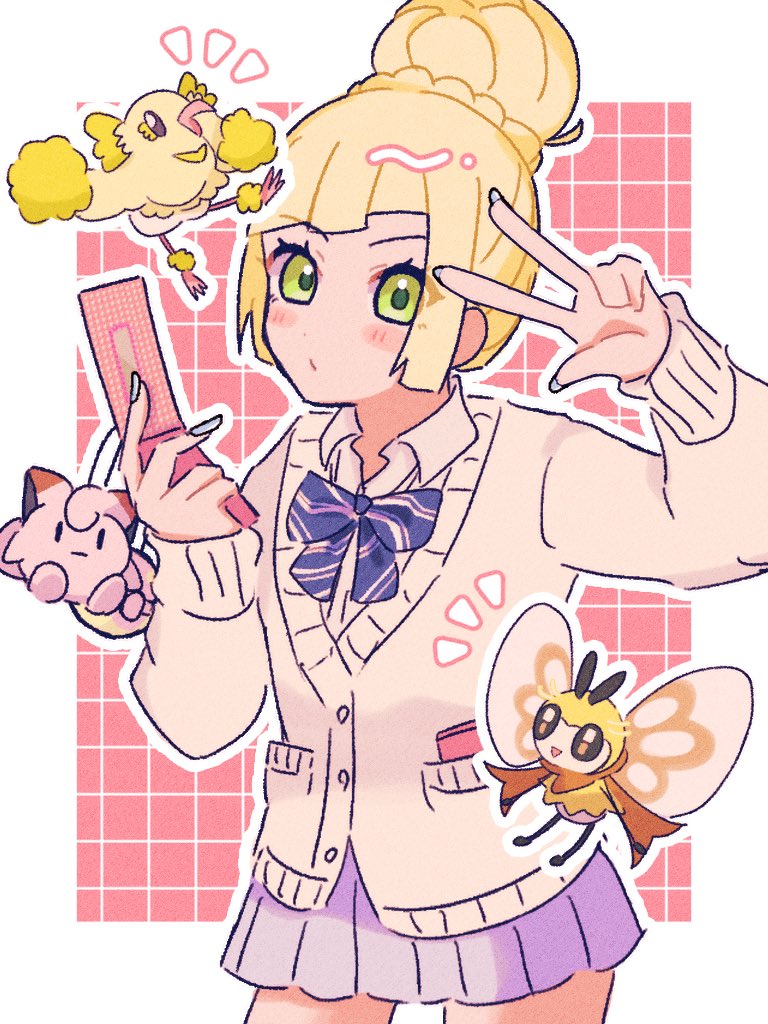 lillie, clefairy, ribombee, and oricorio (pokemon and 1 more) drawn by hiiro99522