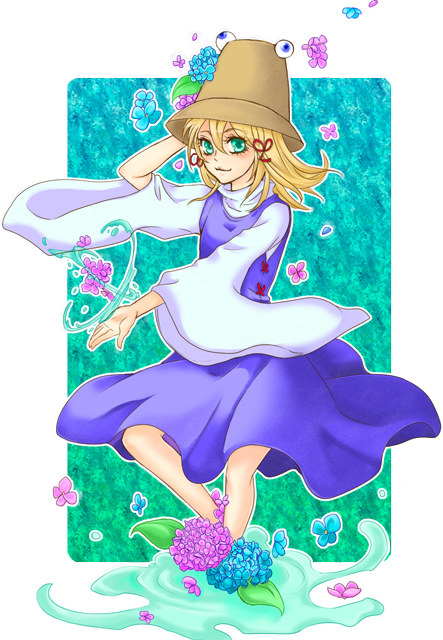 moriya suwako and pyonta (touhou) drawn by tokusa_(kinamo)