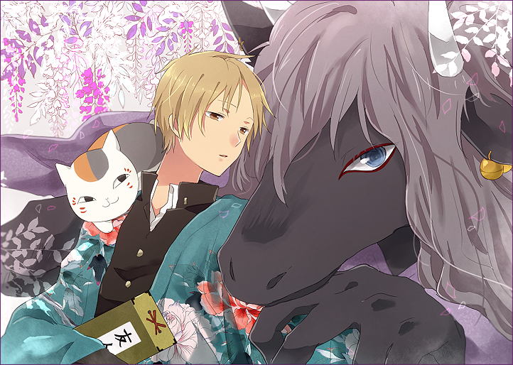 natsume takashi, nyanko-sensei, and misuzu (natsume yuujinchou) drawn by pocky1202