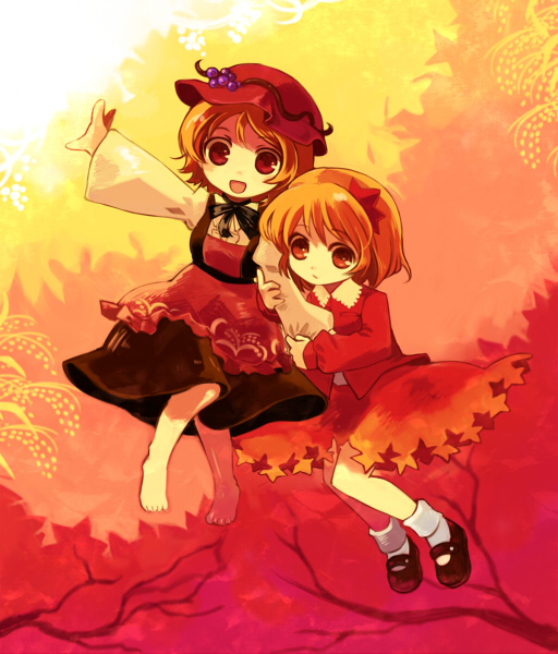 aki minoriko and aki shizuha (touhou) drawn by chaba_(hortensia)
