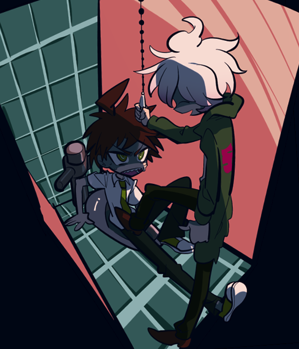 komaeda nagito and hinata hajime (danganronpa and 1 more) drawn by sameyama_jiro