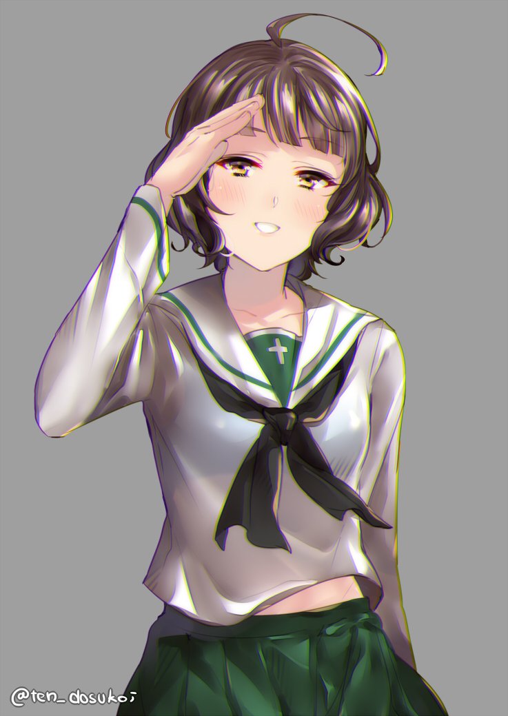 akiyama yukari and kishinami (kantai collection and 1 more) drawn by juurouta