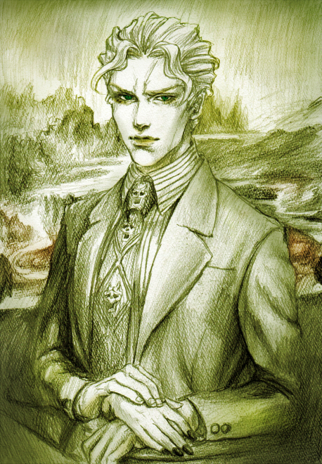 kira yoshikage (jojo no kimyou na bouken and 2 more) drawn by bashiko