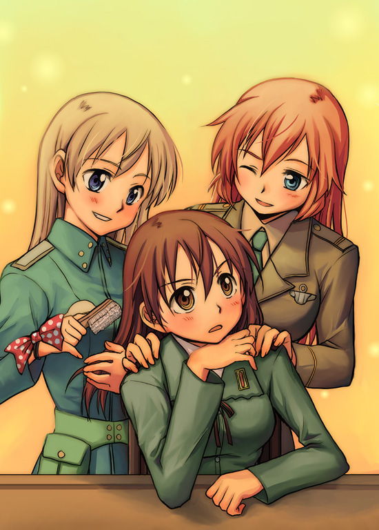 eila ilmatar juutilainen, gertrud barkhorn, and charlotte e. yeager (world witches series and 1 more) drawn by niina_ryou