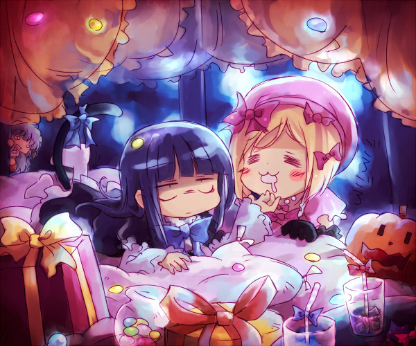 hanyuu, frederica bernkastel, and lambdadelta (higurashi no naku koro ni and 1 more) drawn by nekokun