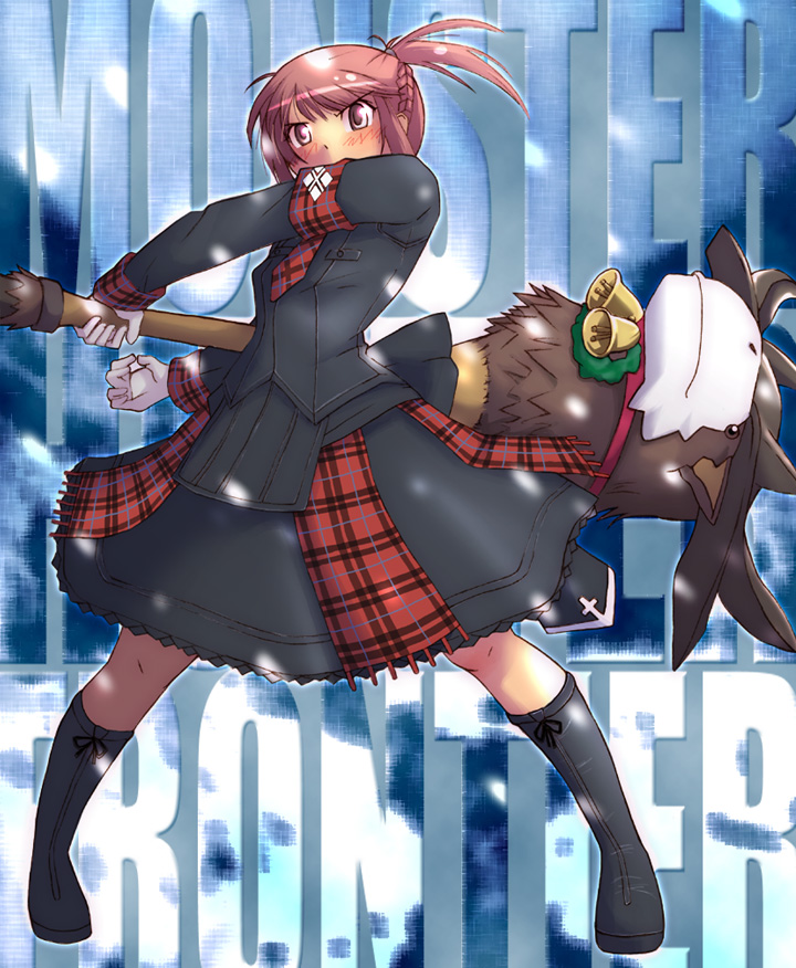 sakino asuka (monster hunter and 2 more) drawn by nyazui