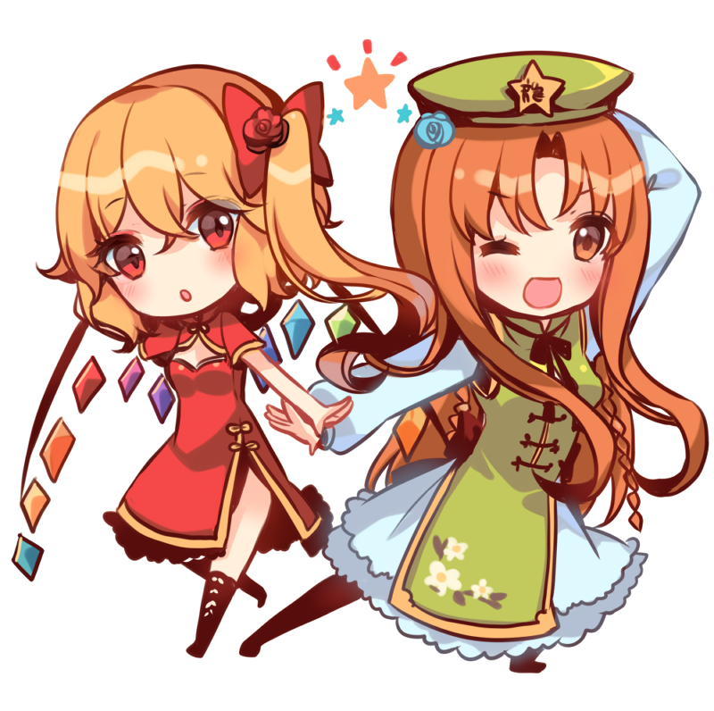 flandre scarlet and hong meiling (touhou) drawn by kirero