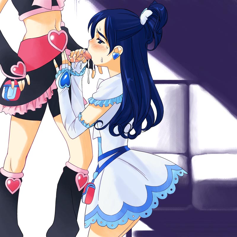 misumi nagisa, yukishiro honoka, cure black, and cure white (precure and 1 more) drawn by a1_(initial-g)