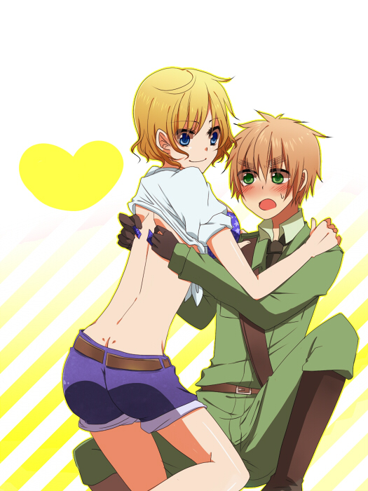 united kingdom and america (axis powers hetalia) drawn by haku_(wwnt)