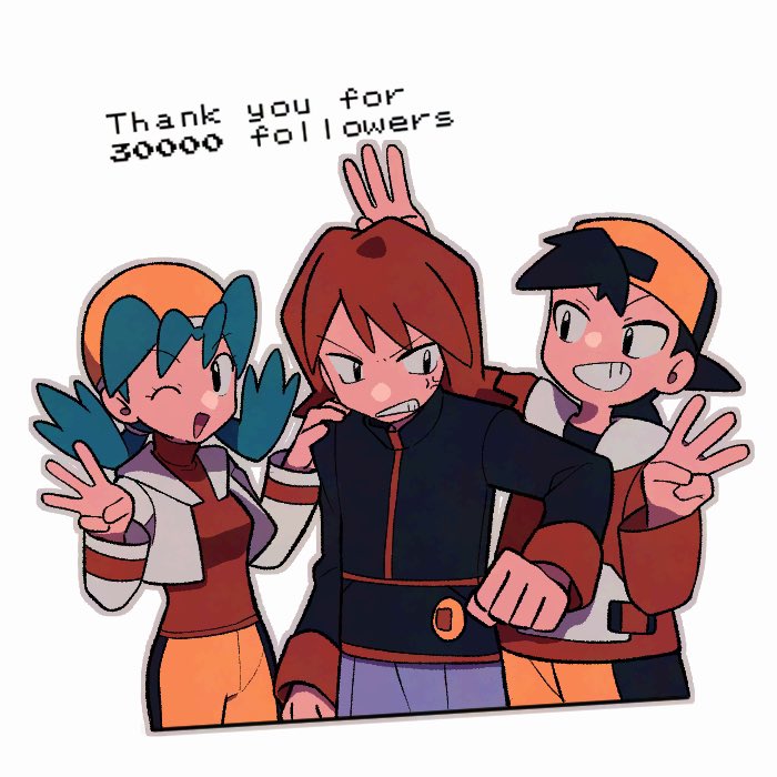 ethan, silver, and kris (pokemon and 1 more) drawn by tyako_089