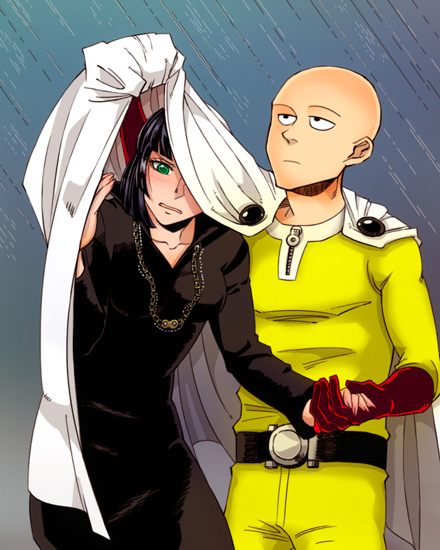 fubuki and saitama (one-punch man) drawn by metro_(yoto)