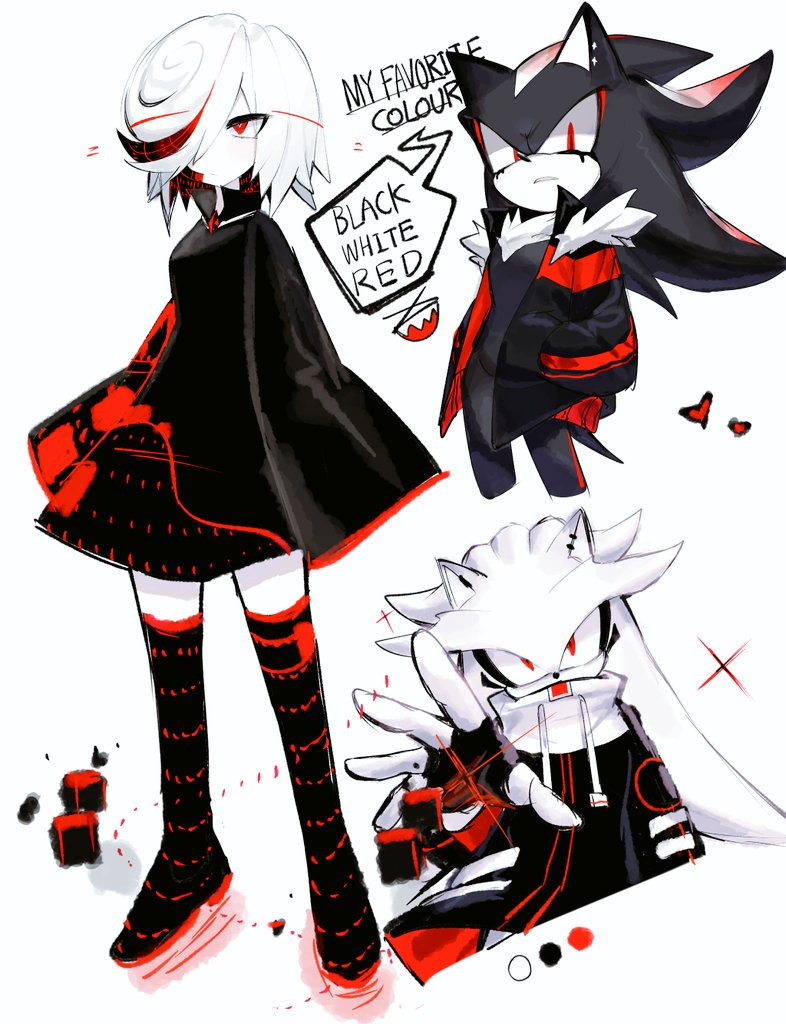 shadow the hedgehog, silver the hedgehog, and sage (sonic and 1 more) drawn by usa37107692